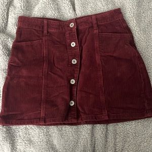Red Corduroy Skirt